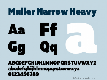 Muller Narrow Heavy Version 1.000 Font Sample