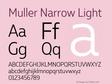Muller Narrow Light Version 1.000 Font Sample