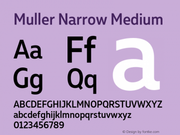 Muller Narrow Medium Version 1.000;PS 001.000;hotconv 1.0.88;makeotf.lib2.5.64775 Font Sample