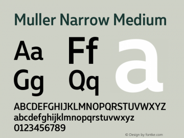 Muller Narrow Medium Version 1.000 Font Sample