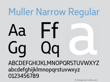 Muller Narrow Regular Version 1.000;PS 001.000;hotconv 1.0.88;makeotf.lib2.5.64775 Font Sample