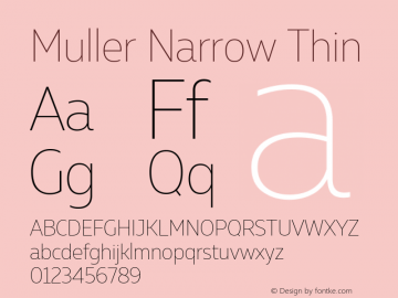 Muller Narrow Thin Version 1.000 Font Sample
