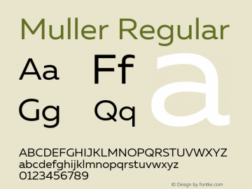 Muller Regular Version 1.000 Font Sample