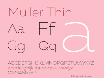 Muller Thin Version 1.000;PS 001.000;hotconv 1.0.88;makeotf.lib2.5.64775 Font Sample