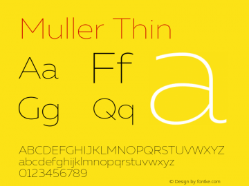 Muller Thin Version 1.000 Font Sample