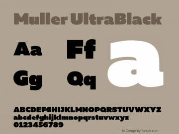 Muller UltraBlack Version 1.000;PS 001.000;hotconv 1.0.88;makeotf.lib2.5.64775 Font Sample
