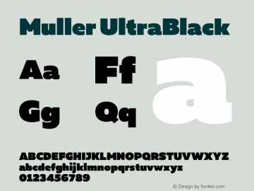 Muller UltraBlack Version 1.000 Font Sample