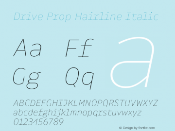 Drive Prop Hairline Italic Version 1.300图片样张