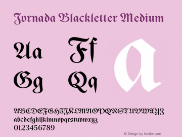 Jornada Blackletter Medium Version 1.000;PS 001.000;hotconv 1.0.88;makeotf.lib2.5.64775图片样张