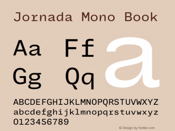 Jornada Mono Book Version 1.000;PS 001.000;hotconv 1.0.88;makeotf.lib2.5.64775图片样张