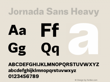 Jornada Sans Heavy Version 1.000;PS 001.000;hotconv 1.0.88;makeotf.lib2.5.64775 Font Sample