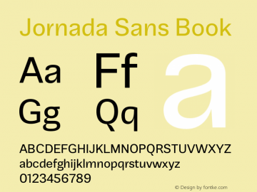 Jornada Sans Book Version 1.000;PS 001.000;hotconv 1.0.88;makeotf.lib2.5.64775 Font Sample