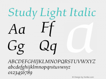 Study-LightItalic Version 1.020图片样张