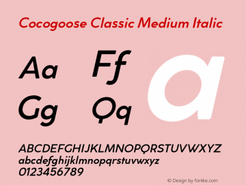 CocogooseClassic-MediumItalic Version 1.000 Font Sample