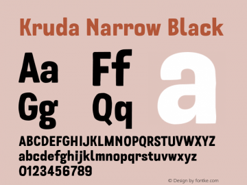 Kruda-NarrowBlack Version 1.000;PS 001.000;hotconv 1.0.88;makeotf.lib2.5.64775图片样张