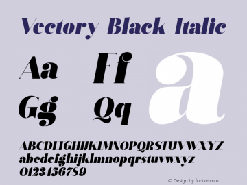 Vectory-BlackItalic Version 1.000图片样张