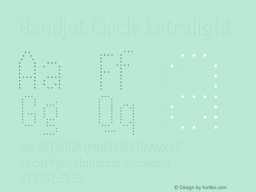 Handjet Circle Extralight Version 1.000; ttfautohint (v1.8)图片样张