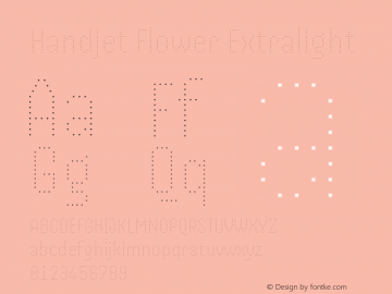 Handjet Flower Extralight Version 1.000; ttfautohint (v1.8) Font Sample