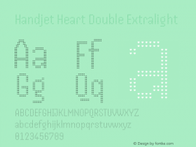 Handjet Heart Double Extralight Version 1.000; ttfautohint (v1.8)图片样张