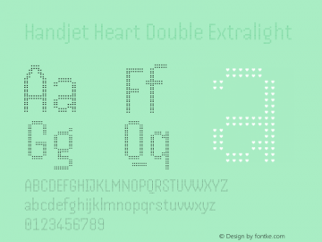 Handjet Heart Double Extralight Version 1.000; ttfautohint (v1.8)图片样张