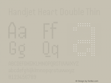 Handjet Heart Double Thin Version 1.000; ttfautohint (v1.8)图片样张