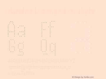 Handjet Lozenge Extralight Version 1.000; ttfautohint (v1.8) Font Sample