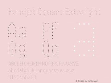 Handjet Square Extralight Version 1.000; ttfautohint (v1.8)图片样张