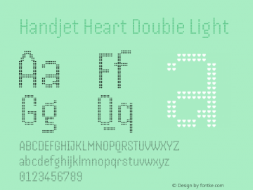 Handjet Heart Double Light Version 1.000; ttfautohint (v1.8)图片样张