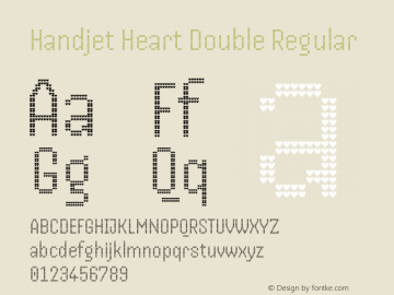 Handjet Heart Double Regular Version 1.000; ttfautohint (v1.8)图片样张