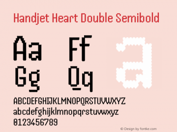 Handjet Heart Double Semibold Version 1.000; ttfautohint (v1.8)图片样张