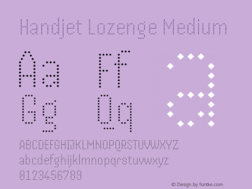 Handjet Lozenge Medium Version 1.000; ttfautohint (v1.8) Font Sample