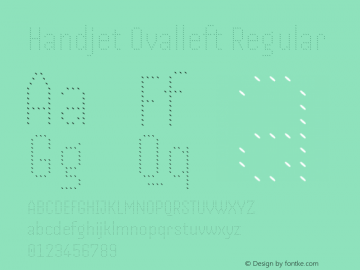 Handjet Ovalleft Regular Version 1.000; ttfautohint (v1.8) Font Sample