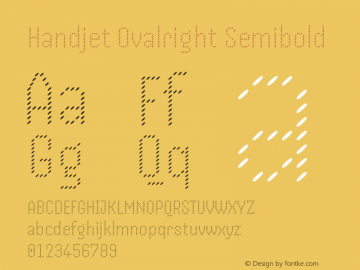 Handjet Ovalright Semibold Version 1.000; ttfautohint (v1.8)图片样张