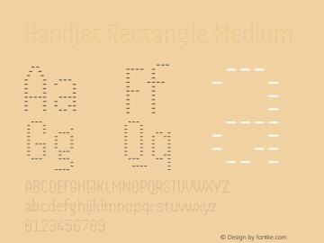 Handjet Rectangle Medium Version 1.000; ttfautohint (v1.8)图片样张