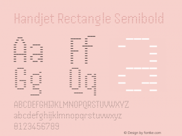 Handjet Rectangle Semibold Version 1.000; ttfautohint (v1.8)图片样张