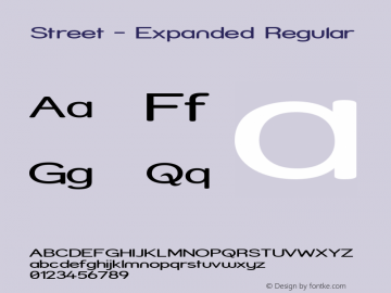 Street - Expanded Regular 1.0 Font Sample