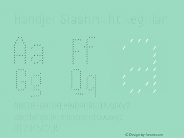 Handjet Slashright Regular Version 1.000; ttfautohint (v1.8) Font Sample