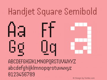 Handjet Square Semibold Version 1.000; ttfautohint (v1.8)图片样张