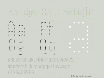 Handjet Square Light Version 1.000; ttfautohint (v1.8)图片样张