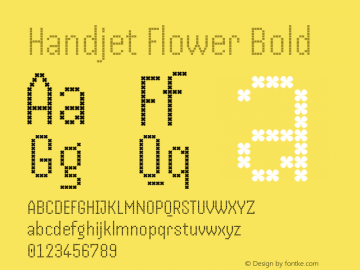 Handjet Flower Bold Version 1.000; ttfautohint (v1.8) Font Sample