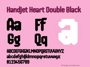 Handjet Heart Double Black Version 1.000; ttfautohint (v1.8)图片样张