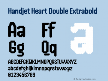 Handjet Heart Double Extrabold Version 1.000; ttfautohint (v1.8)图片样张