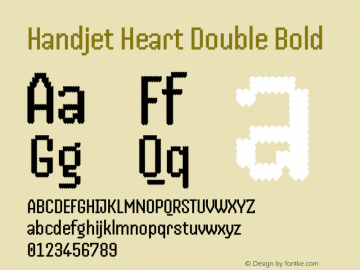 Handjet Heart Double Bold Version 1.000; ttfautohint (v1.8)图片样张