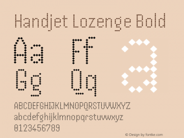 Handjet Lozenge Bold Version 1.000; ttfautohint (v1.8) Font Sample