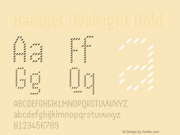 Handjet Ovalright Bold Version 1.000; ttfautohint (v1.8)图片样张