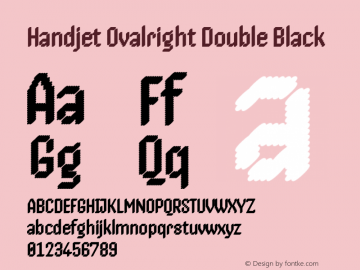 Handjet Ovalright Double Black Version 1.000; ttfautohint (v1.8)图片样张