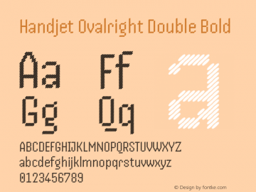 Handjet Ovalright Double Bold Version 1.000; ttfautohint (v1.8)图片样张