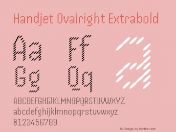 Handjet Ovalright Extrabold Version 1.000; ttfautohint (v1.8)图片样张