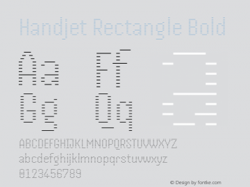 Handjet Rectangle Bold Version 1.000; ttfautohint (v1.8)图片样张