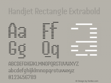 Handjet Rectangle Extrabold Version 1.000; ttfautohint (v1.8)图片样张